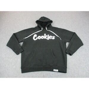 Cookies SF Hoodie Mens Large Black White Spell‎ Out Pullover Heavyweight Sweater